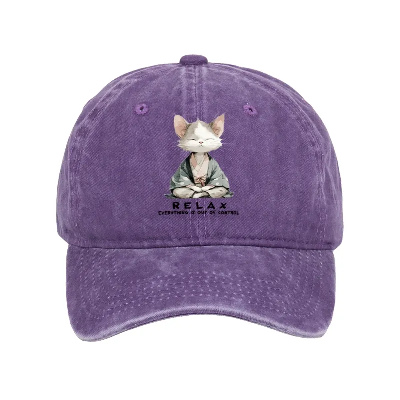 Tokyo-Tiger Zen Cat Relaxation，Everything's Out Of Control Washed Cap