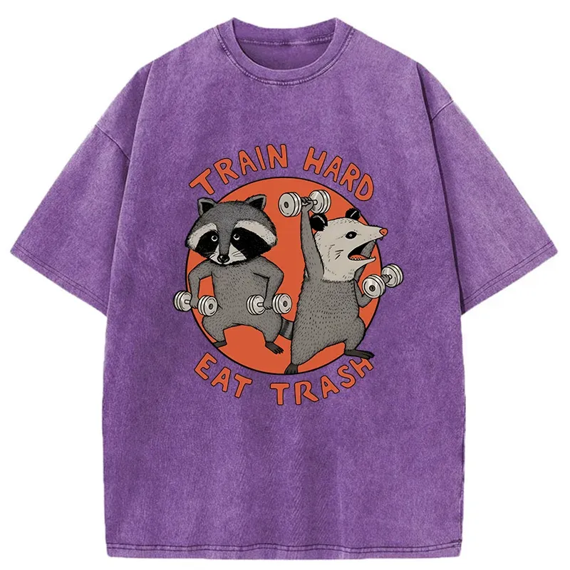 Tokyo-Tiger Raccoons And Opossums Are Working Out Washed T-Shirt