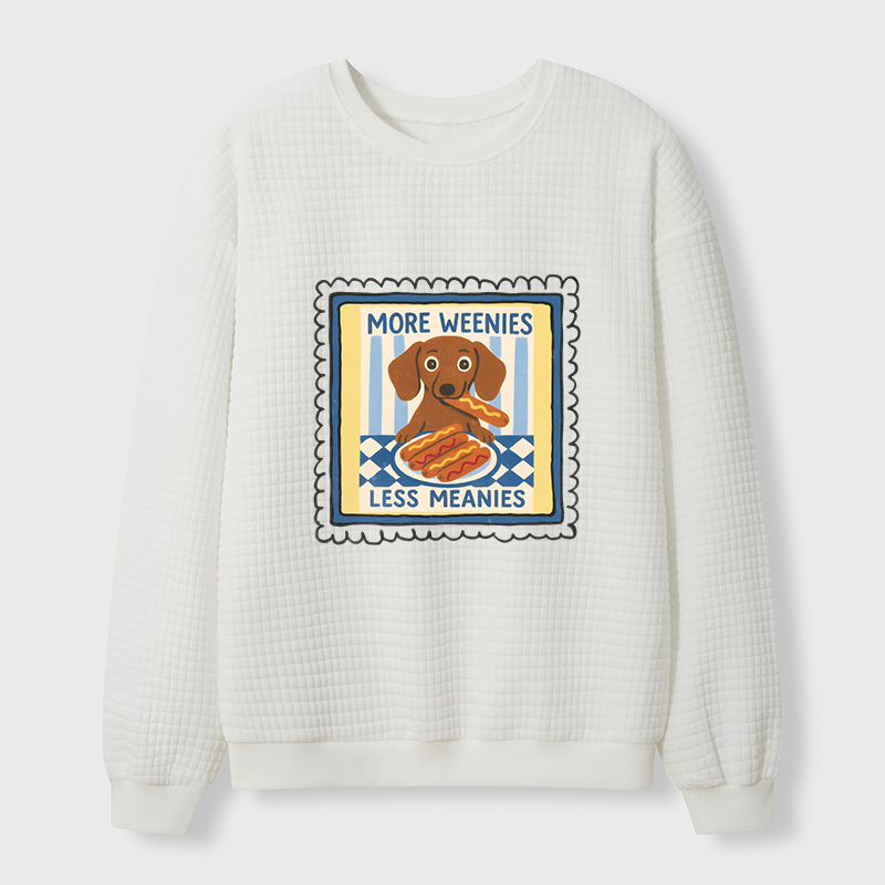 Tokyo-Tiger More Weenies Less Meanies Waffle Sweatshirt