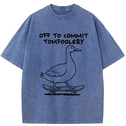 Tokyo-Tiger Goose Is Getting Ready To Cause Trouble Washed T-Shirt