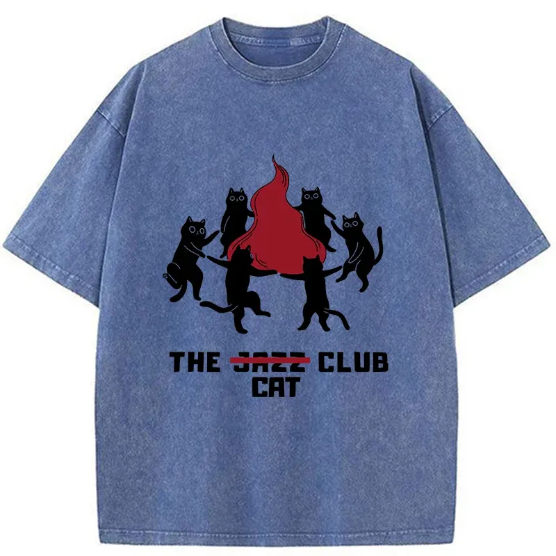 Tokyo-Tiger Cat Party Washed T-Shirt