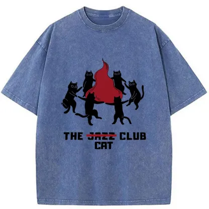 Tokyo-Tiger Cat Party Washed T-Shirt