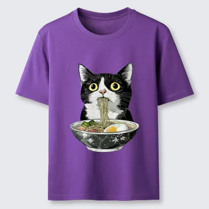 Tokyo-Tiger Cute Cat Eating Japan Ramen Classic T-Shirt