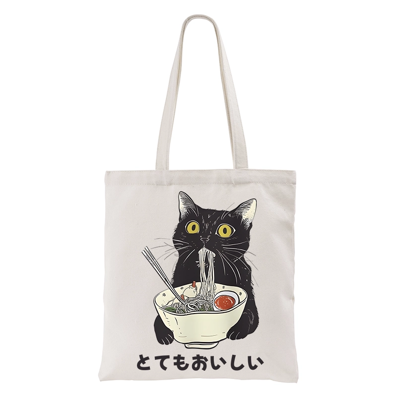 Tokyo-Tiger Cats Eat Ramen Noodles Tote Bag