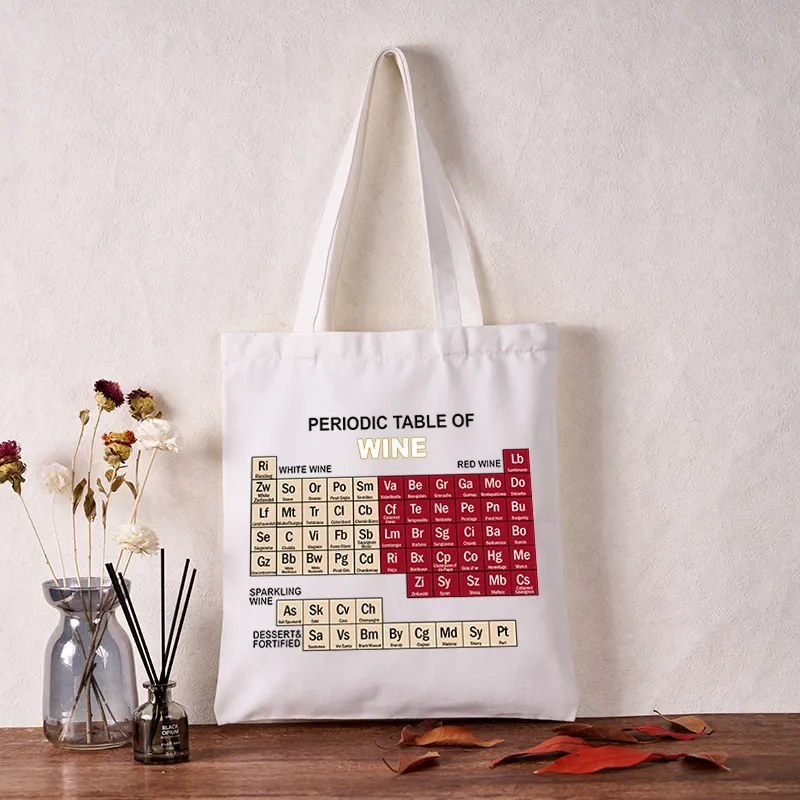 Tokyo-Tiger Table of Elements of Wine Tote Bag