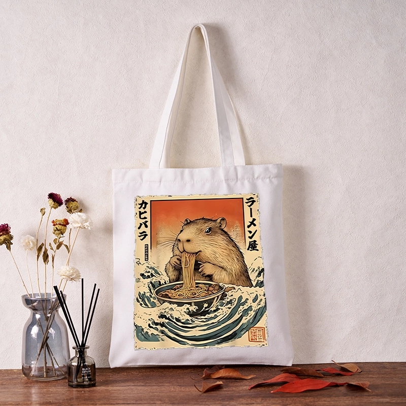 Tokyo-Tiger Hamster Eating Ramen Tote Bag