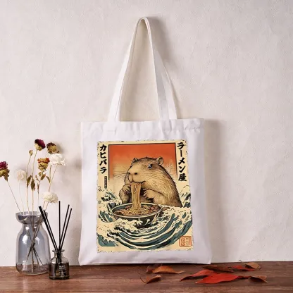 Tokyo-Tiger Hamster Eating Ramen Tote Bag