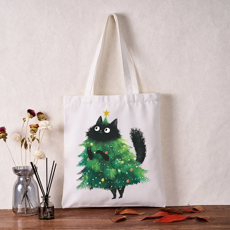 Tokyo-Tiger Christmas Tree Cat Japan Tote Bag