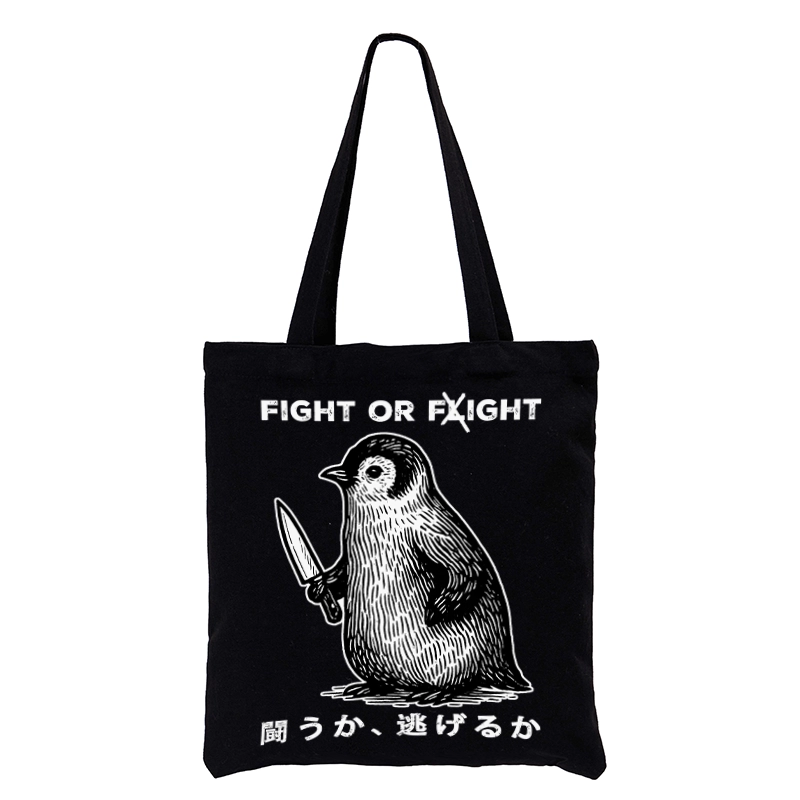 Tokyo-Tiger Funny Fight Or Flight Tote Bag
