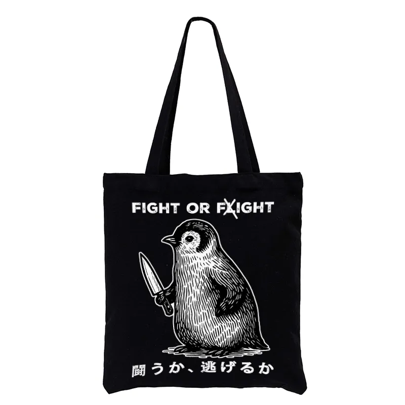 Tokyo-Tiger Funny Fight Or Flight Tote Bag