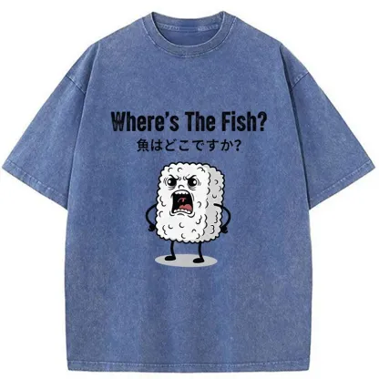 Tokyo-Tiger Rice Balls In Search Of Fish Washed T-Shirt