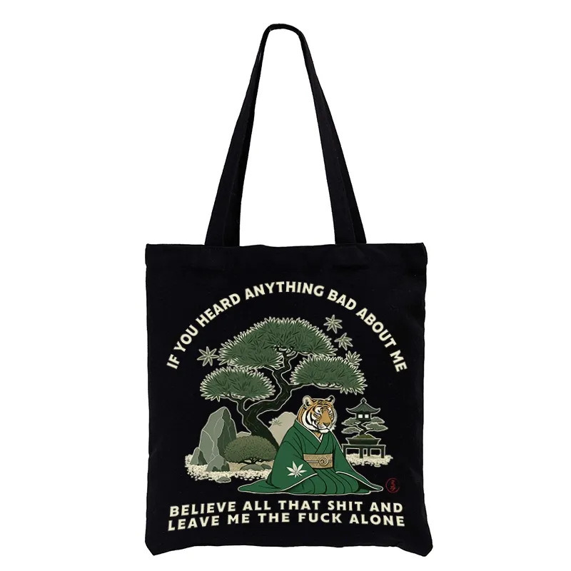 Tokyo-Tiger Funny Ukiyoe Tiger Samurai Zen Tote Bag