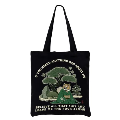 Tokyo-Tiger Funny Ukiyoe Tiger Samurai Zen Tote Bag