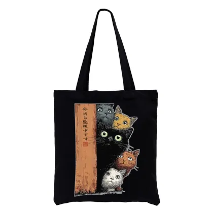 Tokyo-Tiger Five Cats Are Watching You Tote Bag