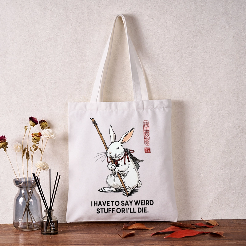 Tokyo-Tiger Rabbit Gotta Say Weird Stuff Or Die Tote Bag