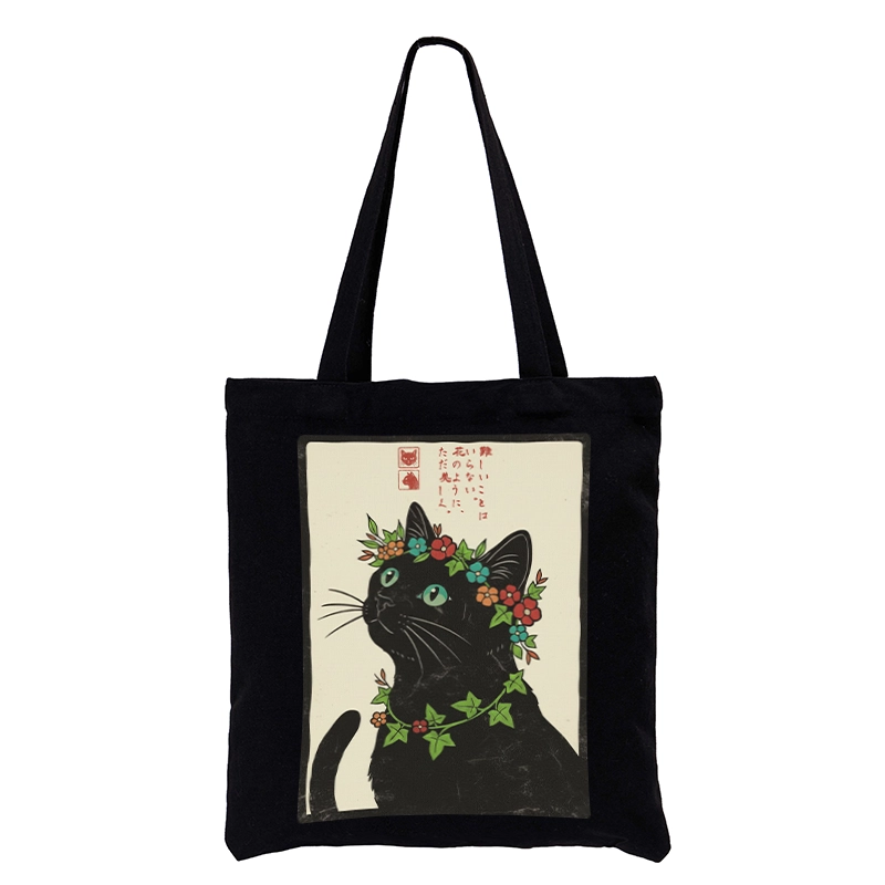 Tokyo-Tiger The Flower-Crowned Cat Tote Bag