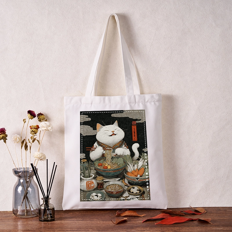 Tokyo-Tiger The Ramen-Loving Cat Tote Bag