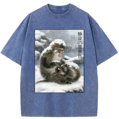 Tokyo-Tiger Silent Snowscape Washed T-Shirt