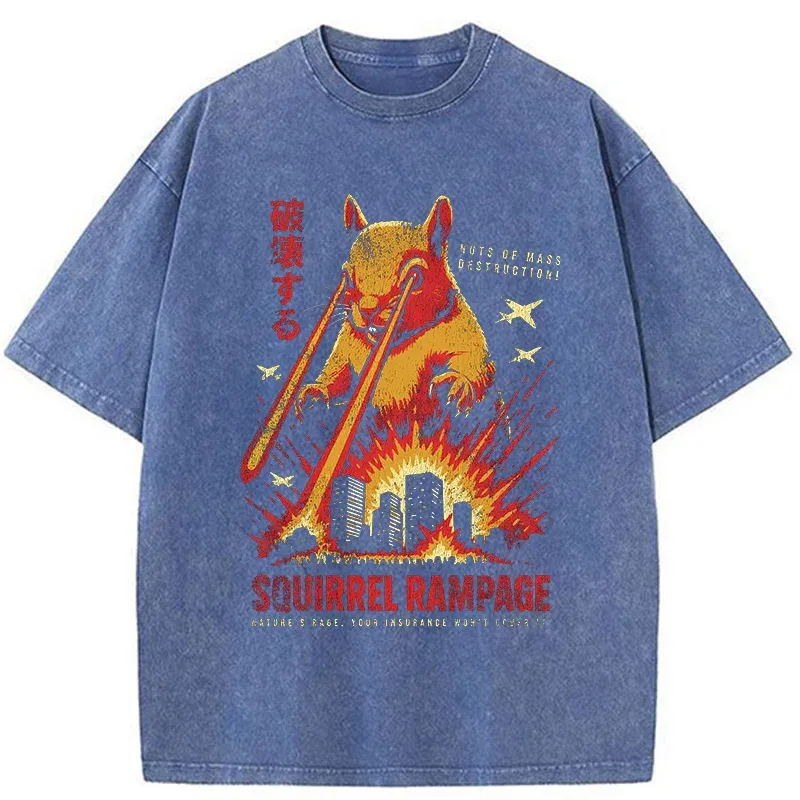 Tokyo-Tiger Squirrel Monster Funny Washed T-Shirt