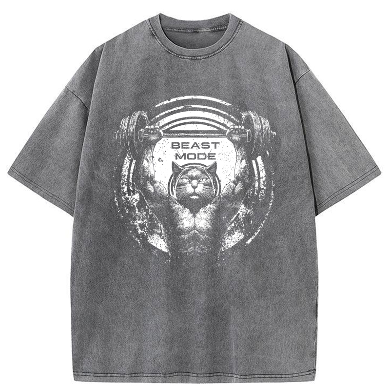 Tokyo-Tiger Beast Mode Work Out Washed T-Shirt