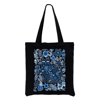 Tokyo-Tiger A Cat Among Flowers Tote Bag