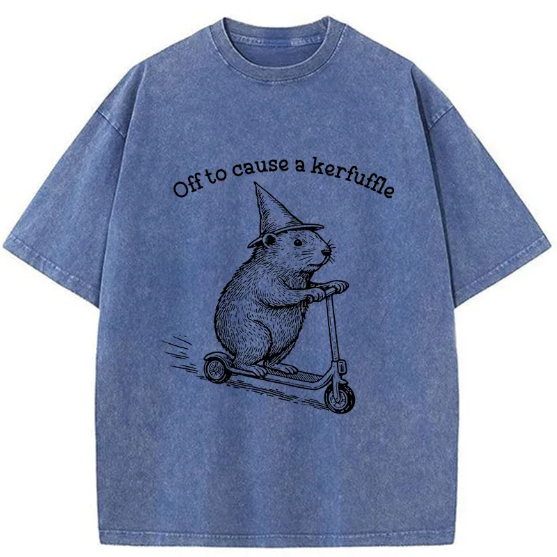 Tokyo-Tiger Groundhog Getting Ready To Cause Trouble Washed T-Shirt
