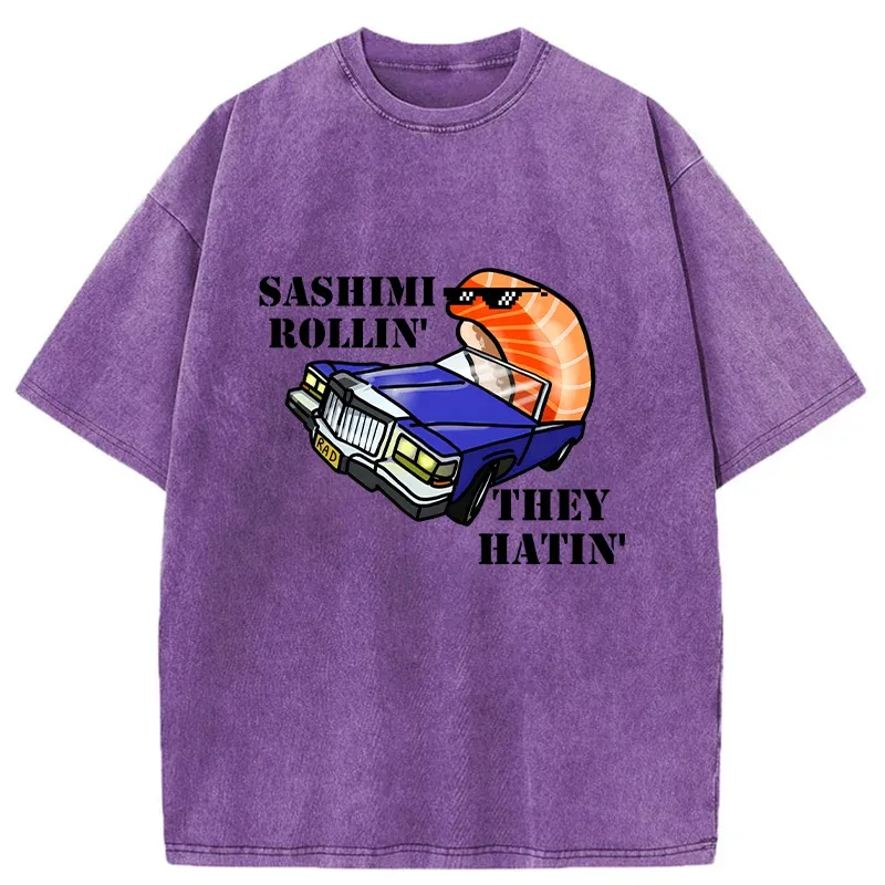 Tokyo-Tiger Sushi Driving Washed T-Shirt