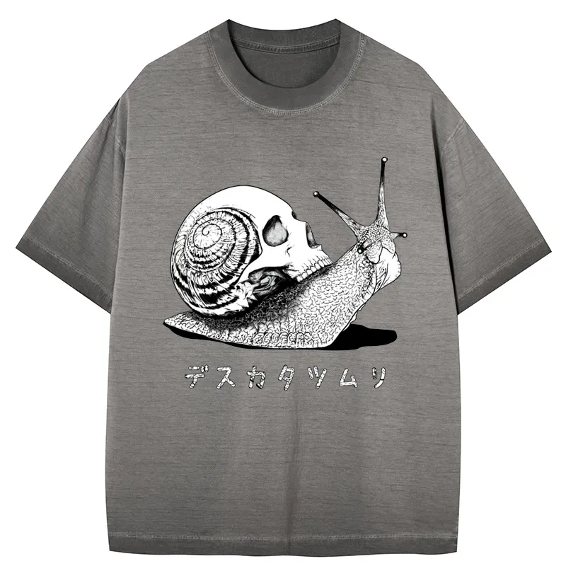 Tokyo-Tiger Death Snail Manga Gradient Washed T-Shirt