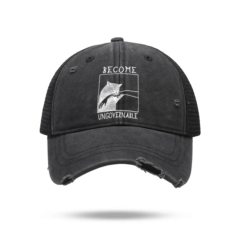 Tokyo-Tiger Cat Biting Arm Trucker Cap