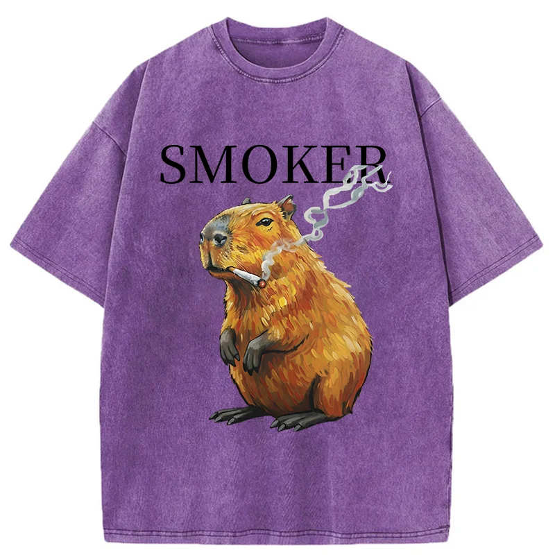 Tokyo-Tiger Obese Smokers Washed T-Shirt