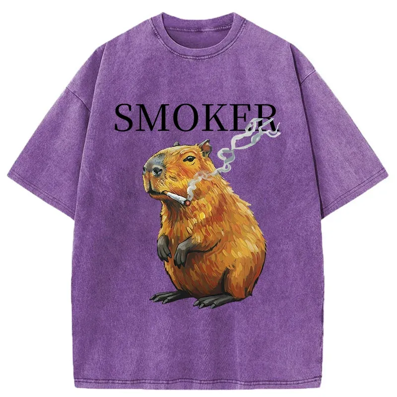 Tokyo-Tiger Obese Smokers Washed T-Shirt