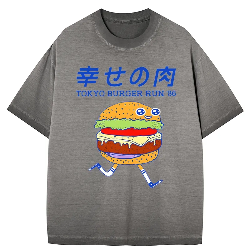 Tokyo-Tiger Tokyo Burger Run Japanese Gradient Washed T-Shirt