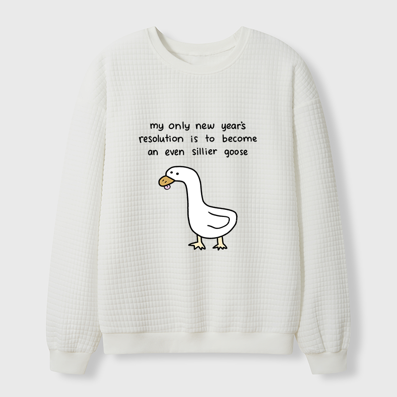 Tokyo-Tiger New Year's Resolutions Funny Waffle Sweatshirt