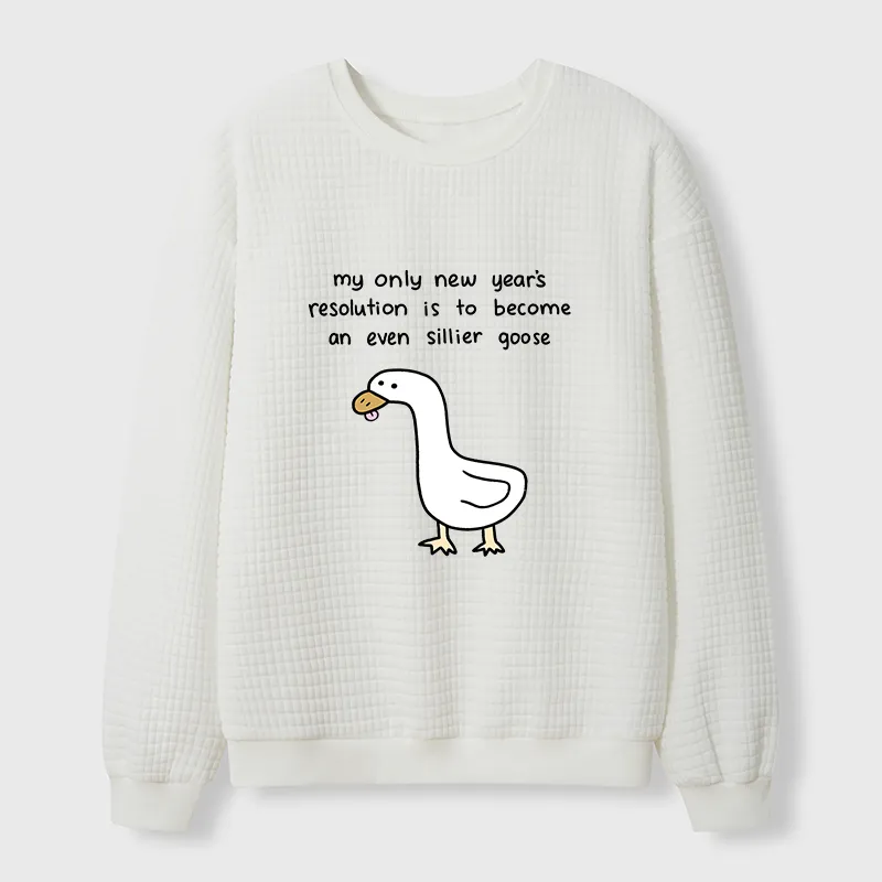 Tokyo-Tiger New Year's Resolutions Funny Waffle Sweatshirt