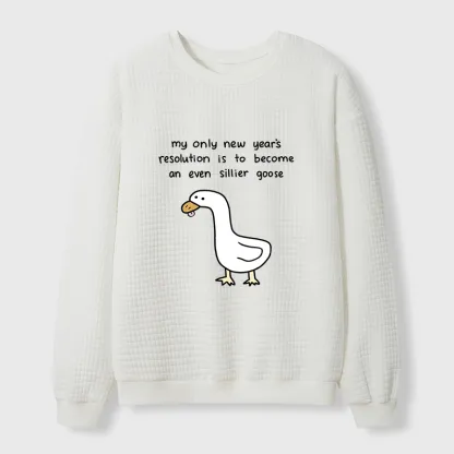 Tokyo-Tiger New Year's Resolutions Funny Waffle Sweatshirt