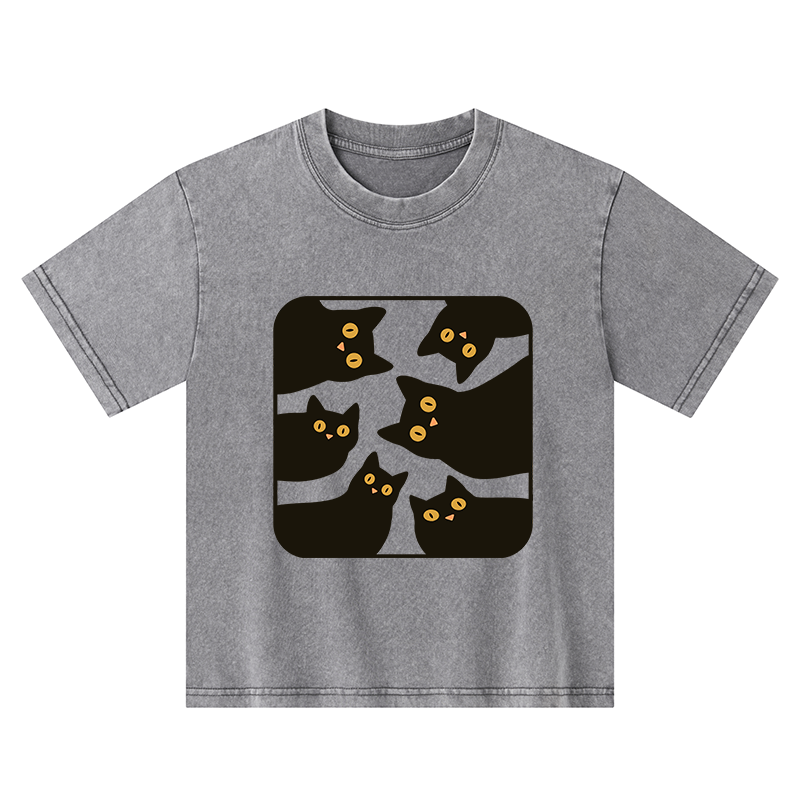 Tokyo-Tiger Cats Are Watching You Kids Washed T-Shirt