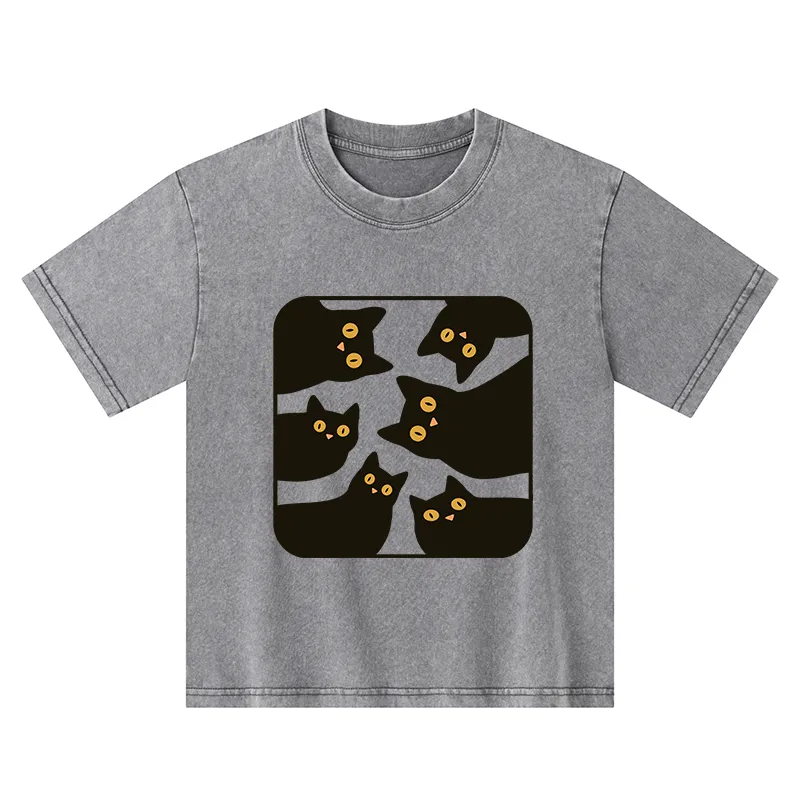 Tokyo-Tiger Cats Are Watching You Kids Washed T-Shirt