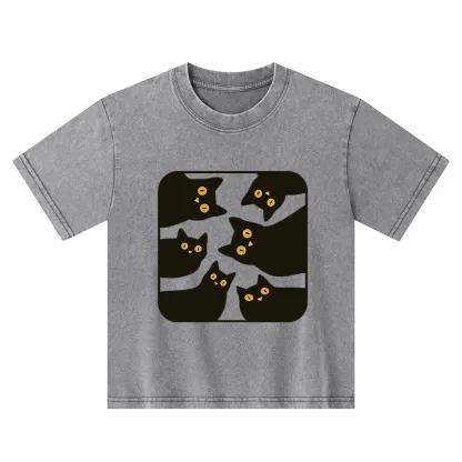 Tokyo-Tiger Cats Are Watching You Kids Washed T-Shirt