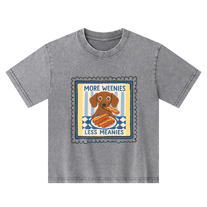 Tokyo-Tiger More Weenies Less Meanies Kids Washed T-Shirt