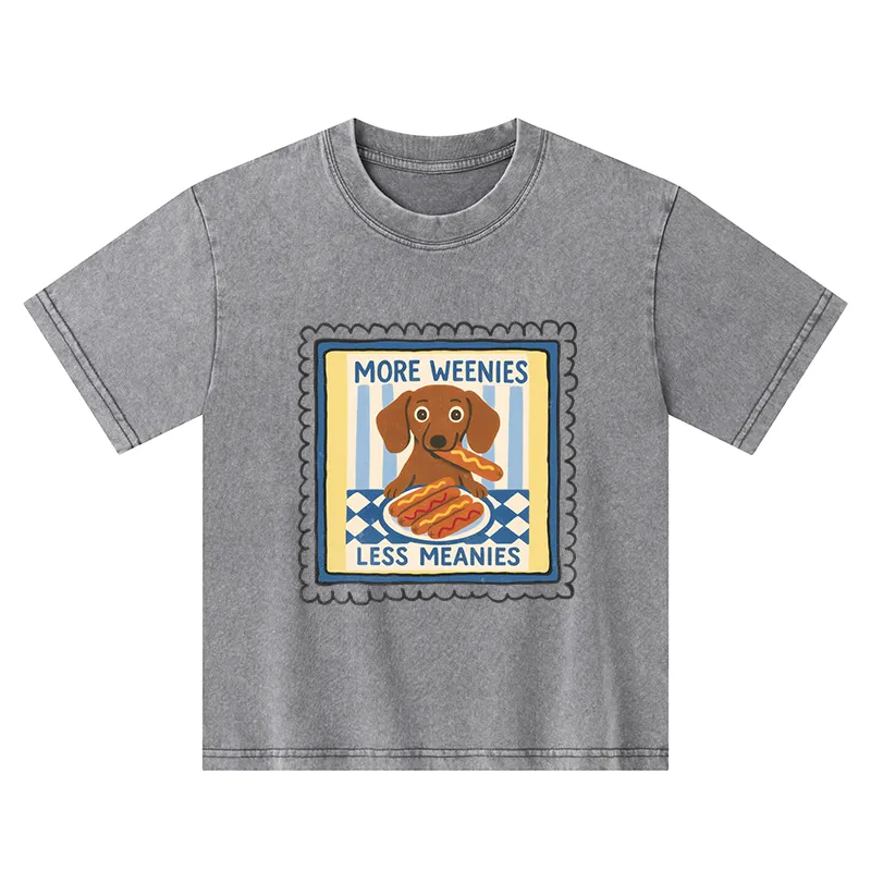 Tokyo-Tiger More Weenies Less Meanies Kids Washed T-Shirt
