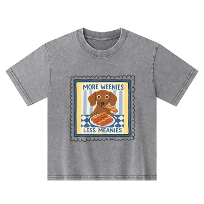 Tokyo-Tiger More Weenies Less Meanies Kids Washed T-Shirt
