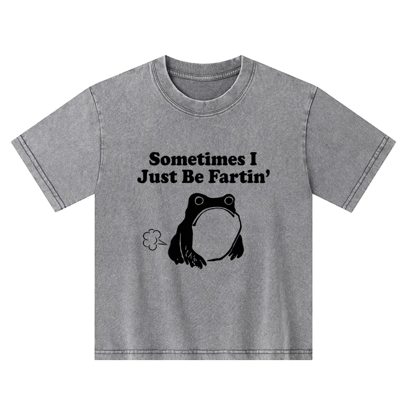 Tokyo-Tiger Farting Frog Japanese Kids Washed T-Shirt