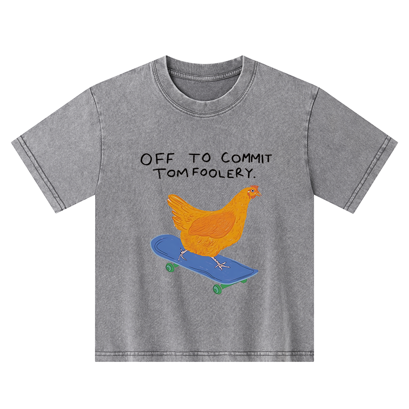 Tokyo-Tiger Chicken Was About To Do Something Bad Kids Washed T-Shirt