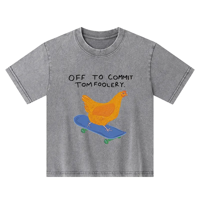 Tokyo-Tiger Chicken Was About To Do Something Bad Kids Washed T-Shirt