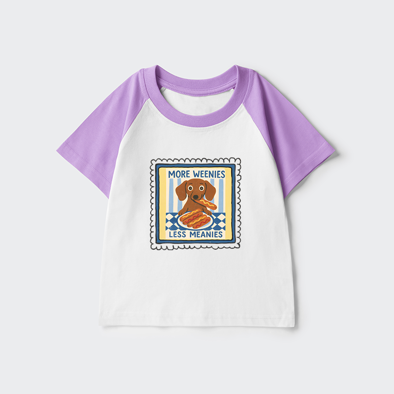 Tokyo-Tiger More Weenies Less Meanies Kids Raglan T-shirt