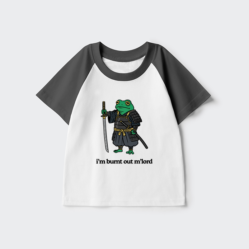 Tokyo-Tiger Tired Frog Kids Raglan T-shirt