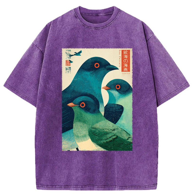 Tokyo-Tiger Petrels Of The Painted Sea Washed T-Shirt