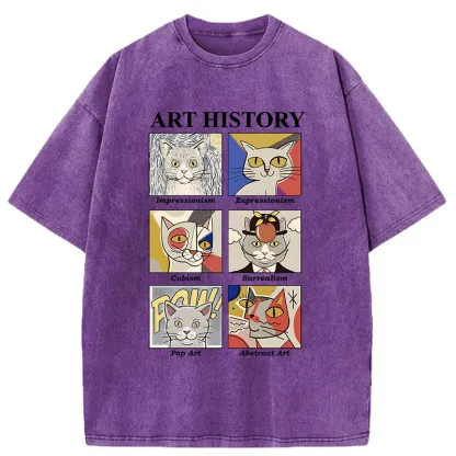 Tokyo-Tiger Art History About Cats Washed T-Shirt