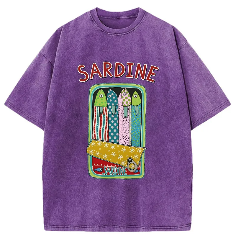 Tokyo-Tiger Colorful Sardines Washed T-Shirt