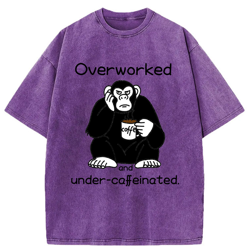 Tokyo-Tiger Overworked And Under-caffeinated Washed T-Shirt